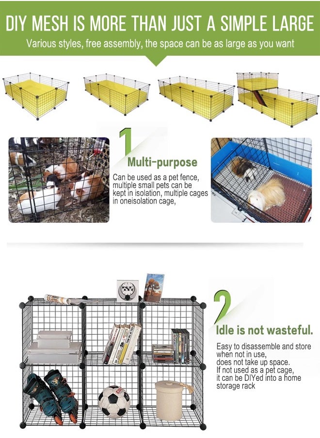 Generic - Large DIY Cat Cage with Tray Indoor Small Pet Cat Kennel Kitten Cage Cat Enclosures DIY Cat Playpen Metal Kennel for Cats Ferret Chinchilla Rabbit Small Animals - Image 1