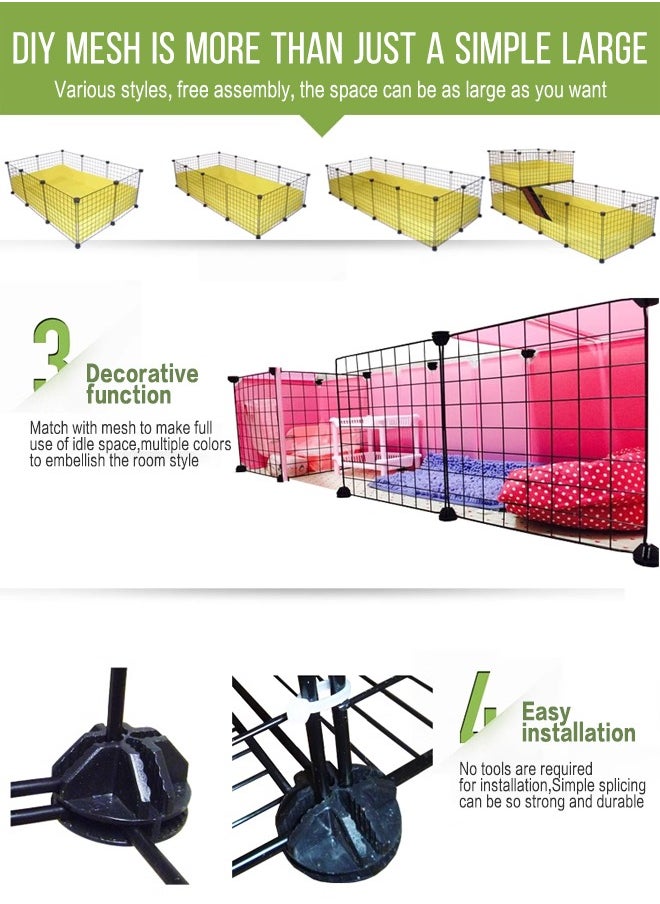 Generic - Large DIY Cat Cage with Tray Indoor Small Pet Cat Kennel Kitten Cage Cat Enclosures DIY Cat Playpen Metal Kennel for Cats Ferret Chinchilla Rabbit Small Animals - Image 1
