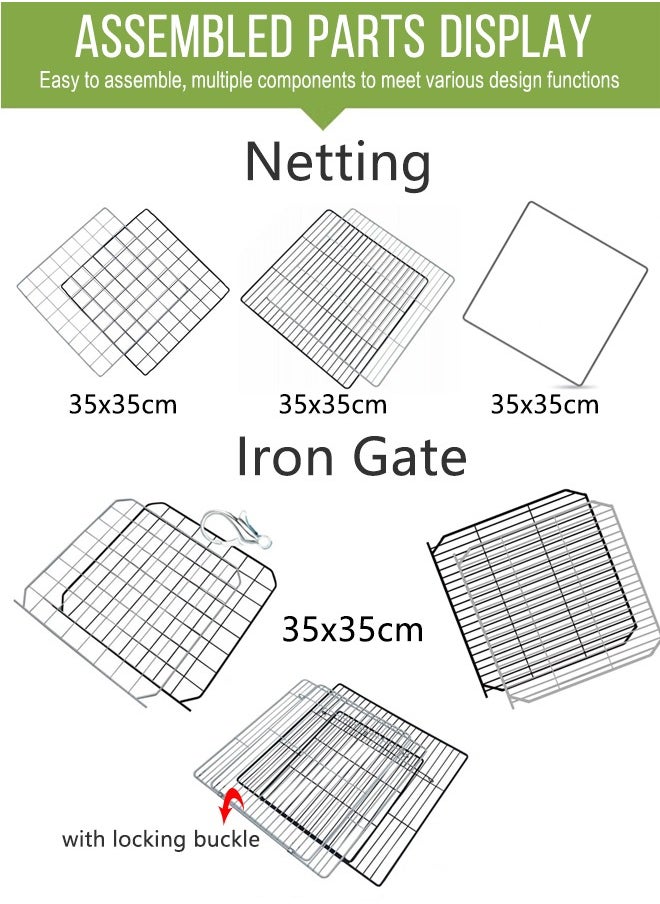 Generic - Large DIY Cat Cage with Tray Indoor Small Pet Cat Kennel Kitten Cage Cat Enclosures DIY Cat Playpen Metal Kennel for Cats Ferret Chinchilla Rabbit Small Animals - Image 1