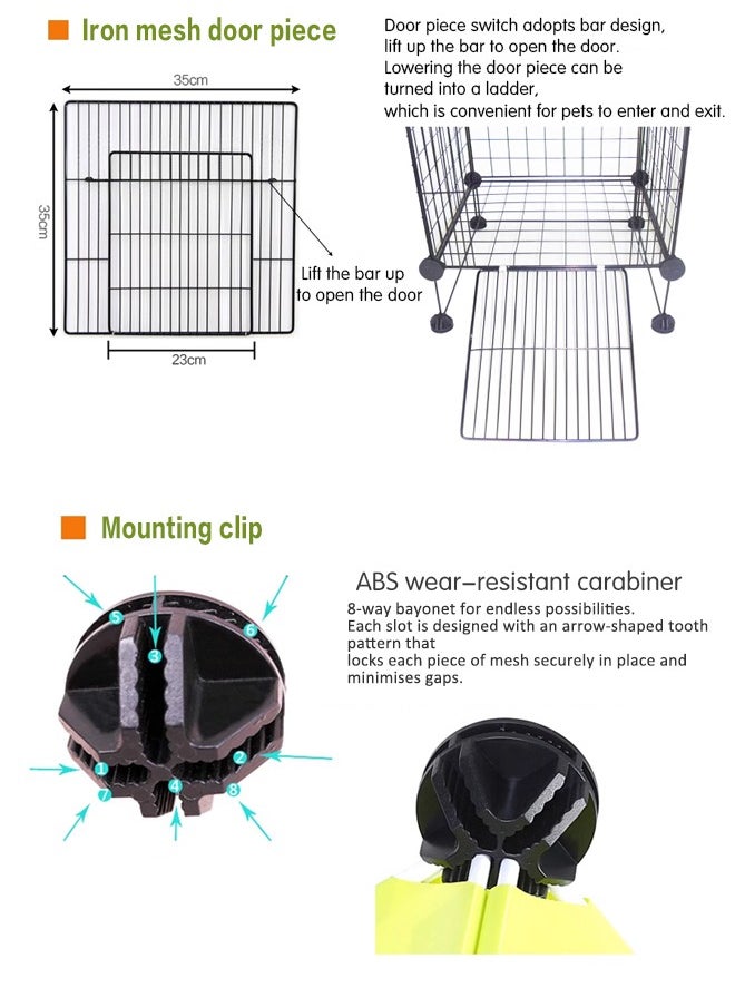 Generic - Large DIY Cat Cage with Tray Indoor Small Pet Cat Kennel Kitten Cage Cat Enclosures DIY Cat Playpen Metal Kennel for Cats Ferret Chinchilla Rabbit Small Animals - Image 1