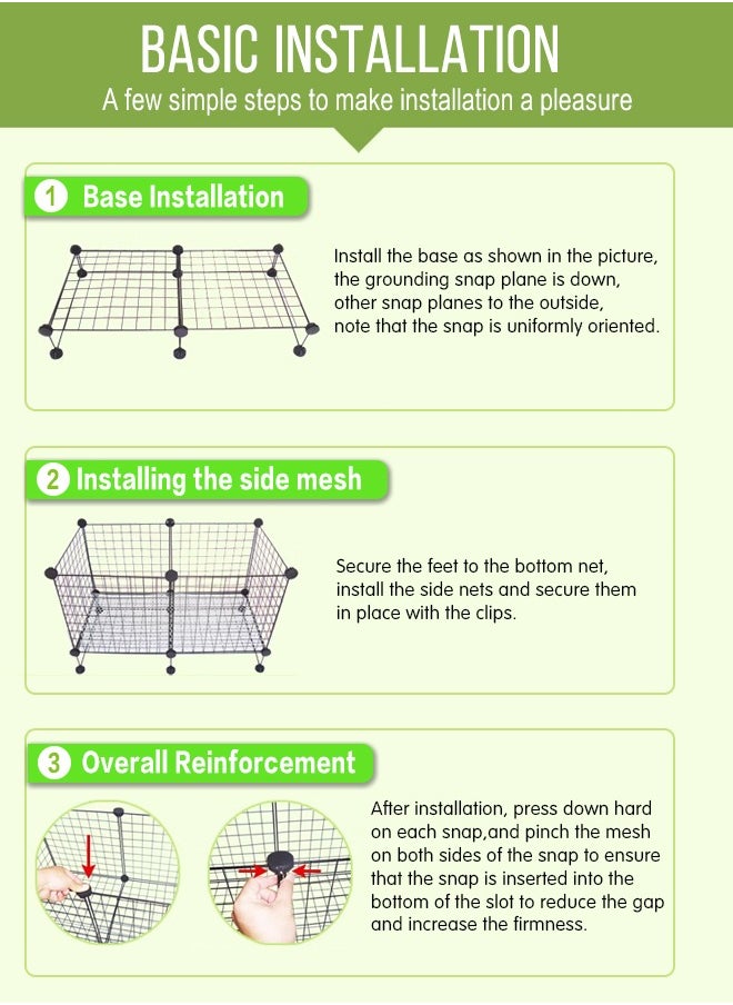 Generic - Large DIY Cat Cage with Tray Indoor Small Pet Cat Kennel Kitten Cage Cat Enclosures DIY Cat Playpen Metal Kennel for Cats Ferret Chinchilla Rabbit Small Animals - Image 1