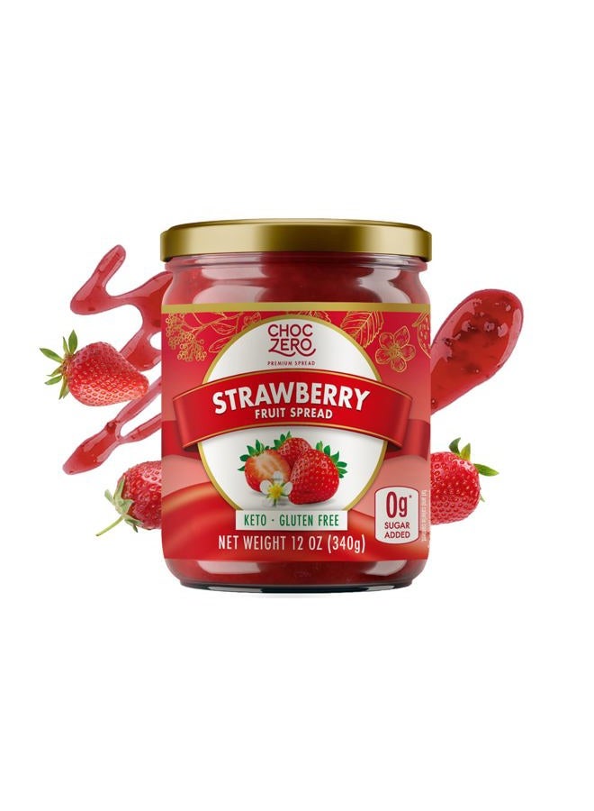CHOCZERO Keto Strawberry Jam, No Sugar Added - Monk Fruit Sweetened, Gluten Free Spread , 12 oz - Image 1