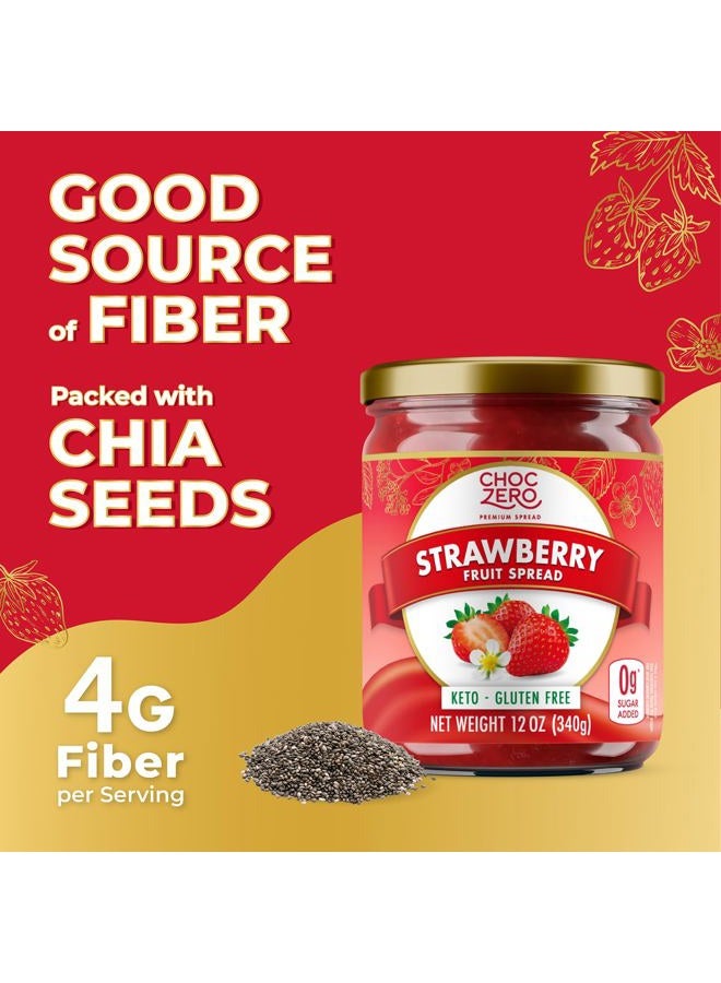 CHOCZERO Keto Strawberry Jam, No Sugar Added - Monk Fruit Sweetened, Gluten Free Spread , 12 oz - Image 5