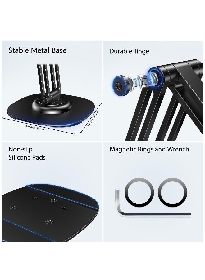 ماركة غير محددة - حامل هاتف مغناطيسي، لحامل iPhone MagSafe على المكتب مع قاعدة دوارة 360 درجة، حامل هاتف معدني قابل للطي وقابل للتعديل متوافق مع iPhone 15 14 13 12 Pro Max وغطاء MagSafe. - Image 1