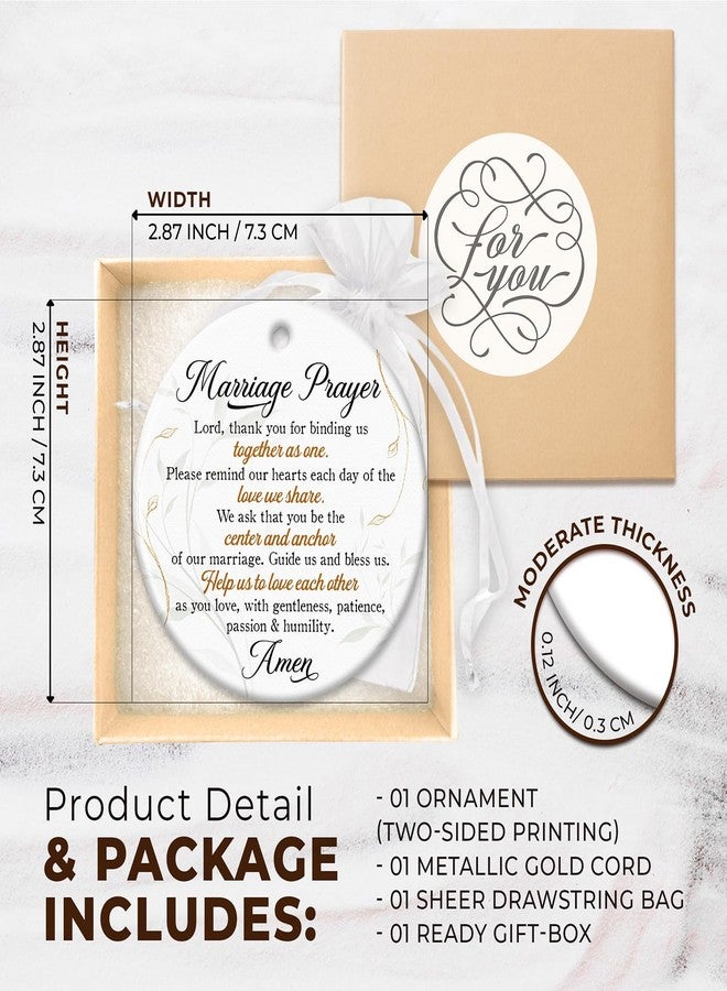 ZAGKOO Christian Wedding Gifts for Couple 2025 - Marriage Prayer Religious Wedding Gift for Newlyweds, Married Couples Anniversary, Bride, Groom - Mr & Mrs Decor, Bridal Shower Gift - Ceramic Ornament - Image 2
