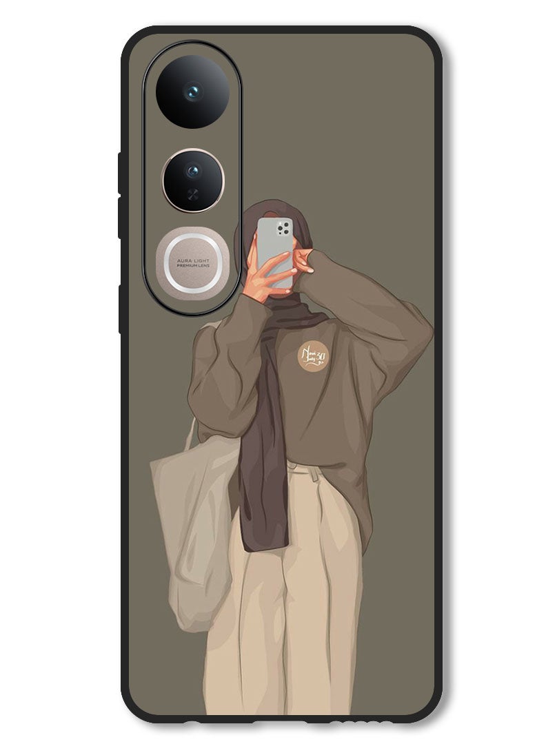 Theodor Case Compatible with Vivo V50 Lite Protection Shockproof Bumper Cover Girl Taking Picture - Image 1