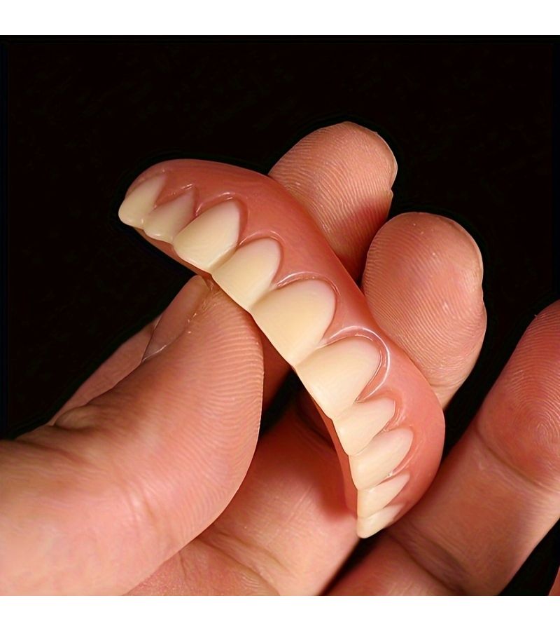 2pcs Snap On Cosmetic Teeth Veneers Upper And Lower For Beautiful Smile - Image 2