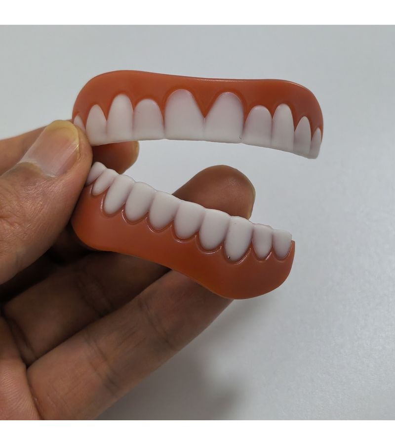 2pcs Snap On Cosmetic Teeth Veneers Upper And Lower For Beautiful Smile - Image 4