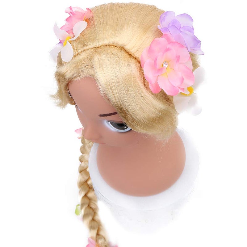 STYLER Long Blonde Rapunzel Wigs For Kids - Princess Girl Costume Cosplay Fairytale Ball Braid Wigs For Halloween Christmas Party Hair - Image 3