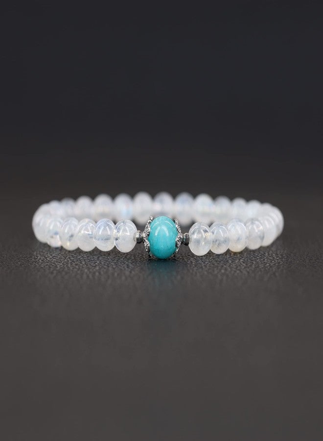COAI Women's Birthstone Bracelet Amazonite Moonstone Bracelet Crystal Bracelet for Women - Image 4