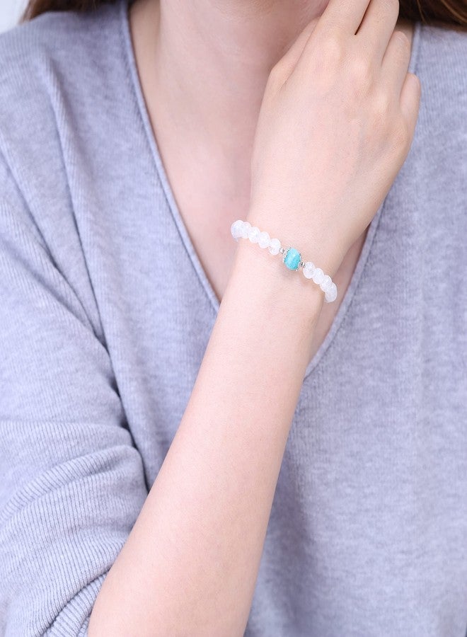 COAI Women's Birthstone Bracelet Amazonite Moonstone Bracelet Crystal Bracelet for Women - Image 2