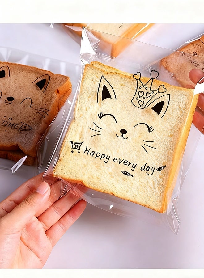 هابي دي 100 كيس لتغليف الخبز، أكياس حلوى الزفاف، أكياس الخبز المحمص، أكياس البسكويت، أكياس الحلويات، أكياس التخزين، أكياس تغليف وتخزين الطعام الشفافة، صديقة للبيئة وصحية، أكياس تغليف عالية الجودة - Image 2