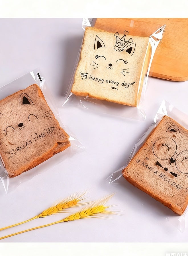 هابي دي 100 كيس لتغليف الخبز، أكياس حلوى الزفاف، أكياس الخبز المحمص، أكياس البسكويت، أكياس الحلويات، أكياس التخزين، أكياس تغليف وتخزين الطعام الشفافة، صديقة للبيئة وصحية، أكياس تغليف عالية الجودة - Image 5