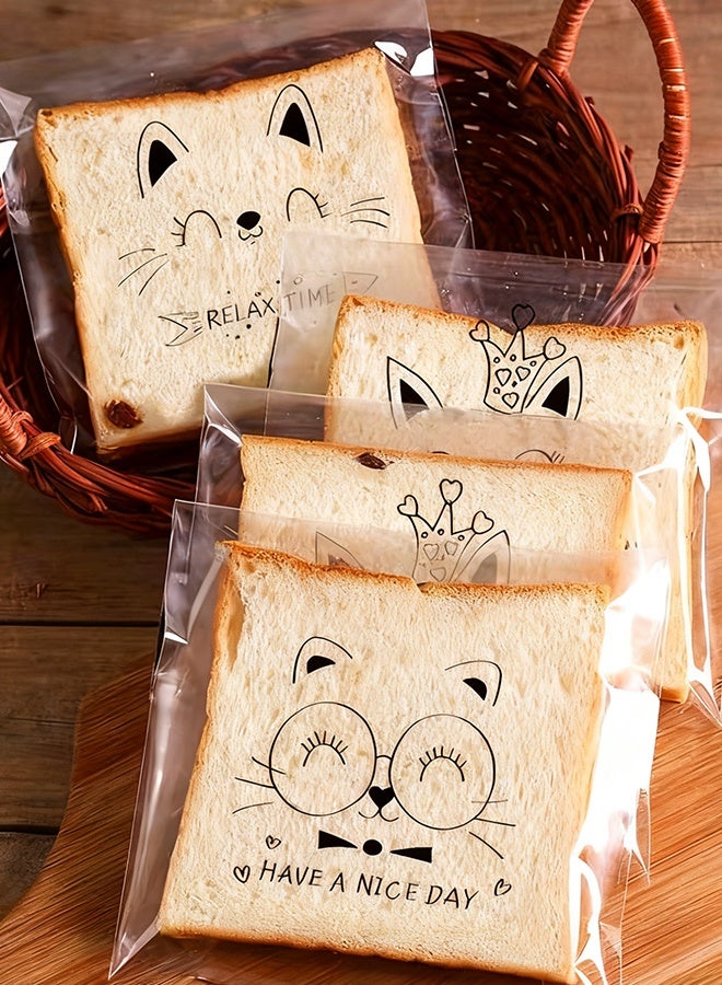 هابي دي 100 كيس لتغليف الخبز، أكياس حلوى الزفاف، أكياس الخبز المحمص، أكياس البسكويت، أكياس الحلويات، أكياس التخزين، أكياس تغليف وتخزين الطعام الشفافة، صديقة للبيئة وصحية، أكياس تغليف عالية الجودة - Image 3