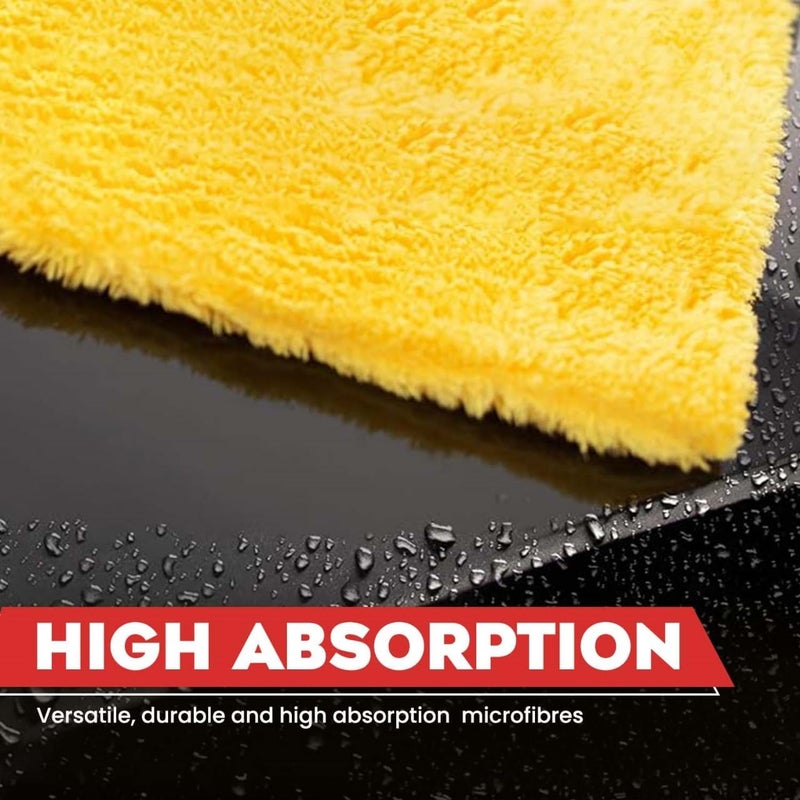 Autofy Multipurpose Microfiber 800 GSM Pack of 2-40cm x 40cm Cleaning Towel Microfibre Cloth Highly Absorbent Dust Towels for All Vehicles Bikes Cars Glass Kitchens - Multicolour - Image 5