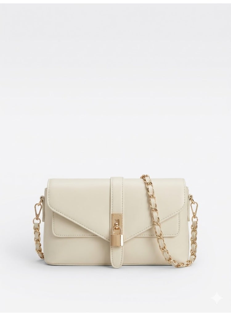 لايف ستيلاش  حقيبة كروس جلد انيقة - بيج ZC-17 - Image 1