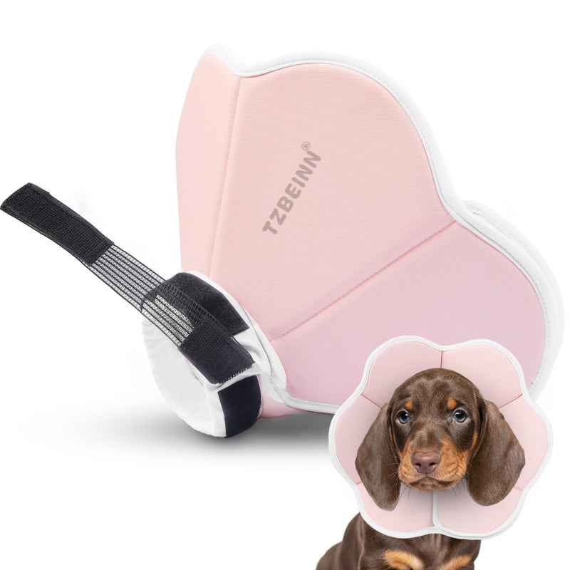 TZBEINN Soft Dog Cone Collar Alternative for Medium Dogs(Small&Medium Dachshund Beagle Shiba lnu), Adjustable Protective Dog Recovery Cone, Elizabethan Comfortable Neck Pillow Cone After Surgery Anti Licking - Image 1