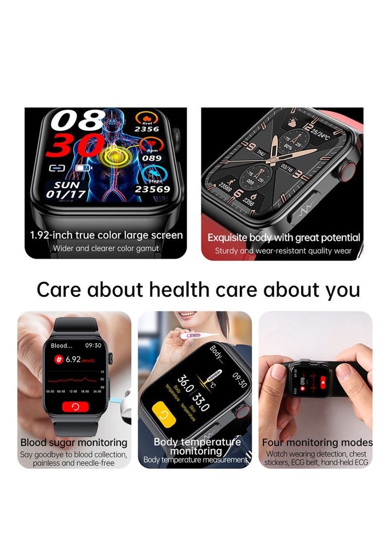 AROAQ - Smart Watch, Fitness Tracker With Heart Rate Monitor, Black Silicon ECG Multifunctional Smart Watch, Waterproof Activity Tracker For Android And Ios Phones - Image 1