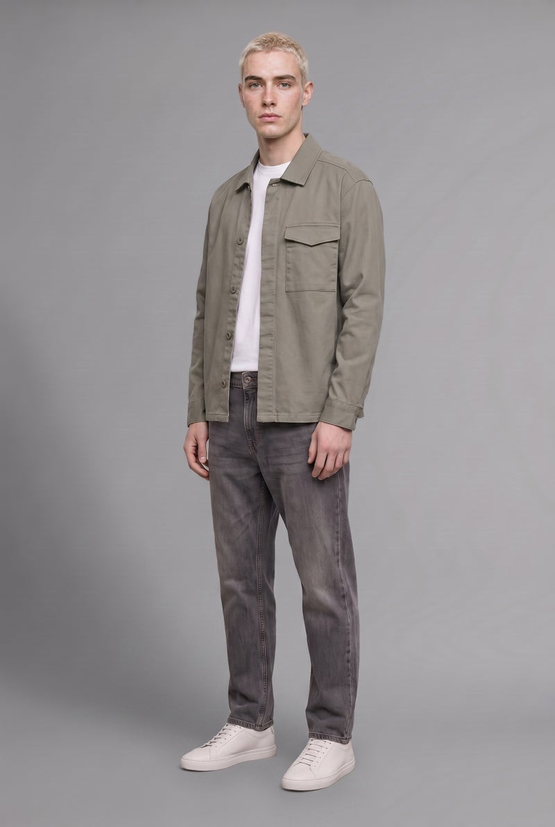 DeFacto Green Man Boxy Fit Long Sleeve Overshirt Casual - Image 2