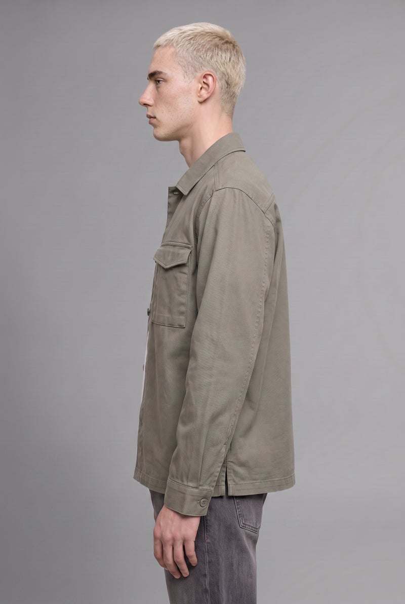 DeFacto Green Man Boxy Fit Long Sleeve Overshirt Casual - Image 3