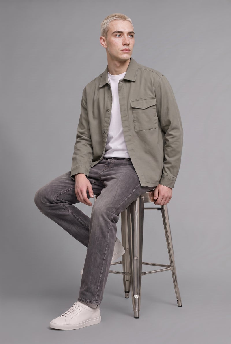 DeFacto Green Man Boxy Fit Long Sleeve Overshirt Casual - Image 4