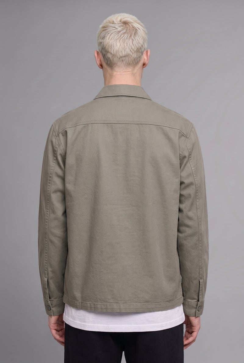 DeFacto Green Man Boxy Fit Long Sleeve Overshirt Casual - Image 5