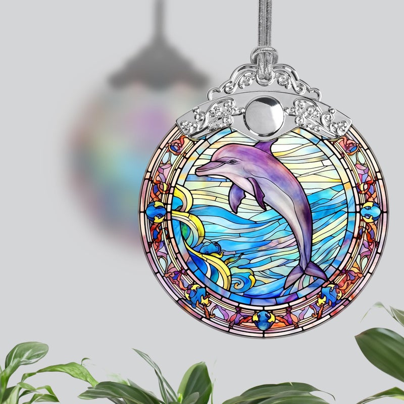 Jocidea دلفين عيد الميلاد زخرفة Jocidea dolphin الحلي لعيد الميلاد شجرة Dolphin عيد الميلاد ديكور Dolphin العشاق Dolphin هدايا - Image 4