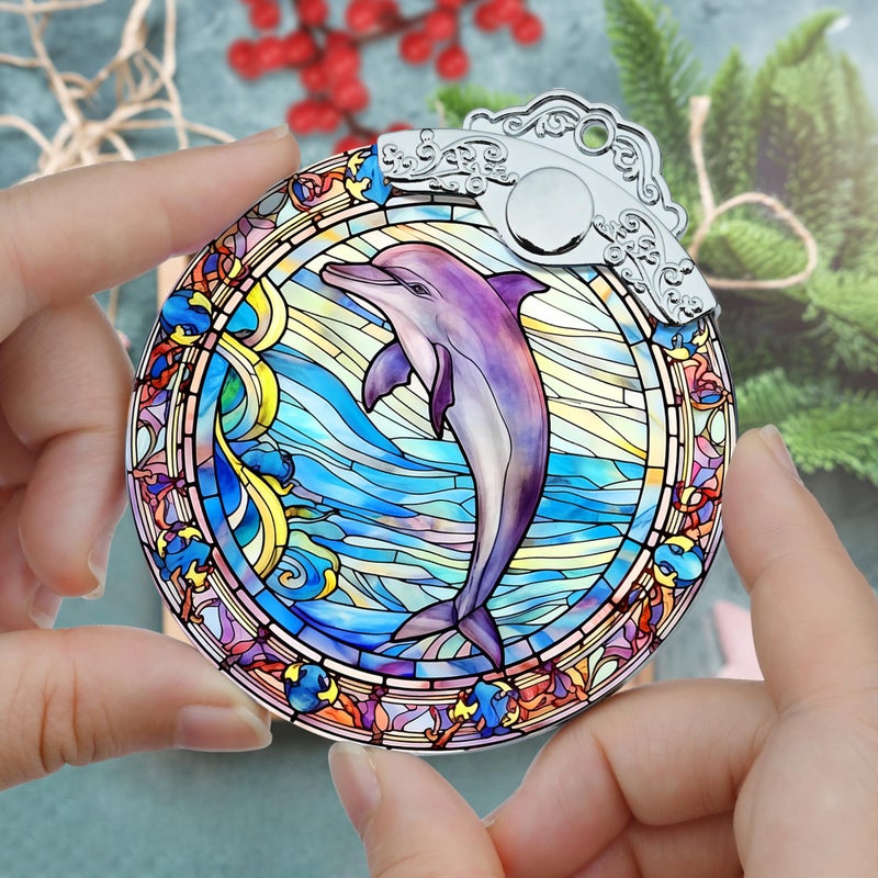 Jocidea دلفين عيد الميلاد زخرفة Jocidea dolphin الحلي لعيد الميلاد شجرة Dolphin عيد الميلاد ديكور Dolphin العشاق Dolphin هدايا - Image 3