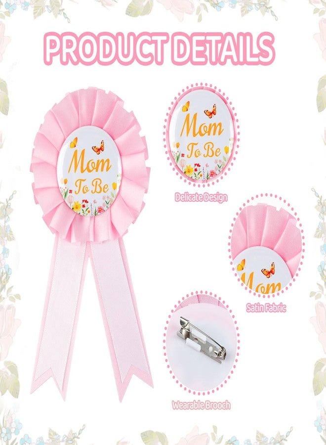 rolyta Wildflower Mom to Be Sash Set with Flower Headband and Pins for Mom and Dad, Baby in Bloom Mommy to Be Sash for Baby Shower Gender Reveal Party Favors, Pregnancy Photo Props - Image 4