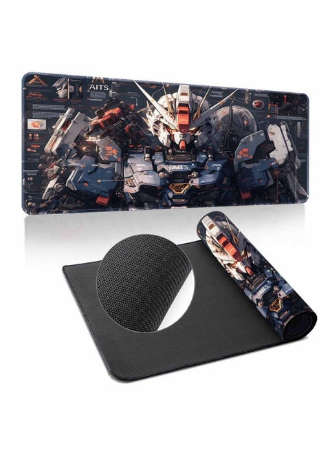 Gundam Mouse Pad Oversized Machine Warfare Boys Science And Technology Sense Computer Keyboard Pad Learning Games Dormitory Non-Slip Table Pad-Color:300*800*4mm-Pattern:Up To ① Paragraph Four