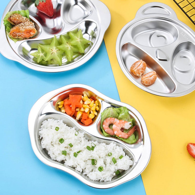 🍳 طبق طعام مقسم من الستانلس ستيل للاستخدام المنزلي 25x18 سم لتقديم الطعام - Image 5