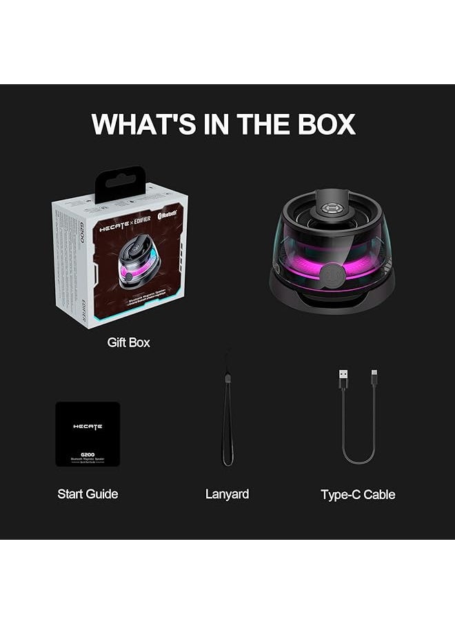 erorex - G100 Magnetic Bluetooth Speaker 5W Mini Speakers Wireless With Bluetooth 5.3 Rgb Light Game Mode 7H Playtime Portable Phone Stand For Iphone Travel Golf Cart Black - Image 1
