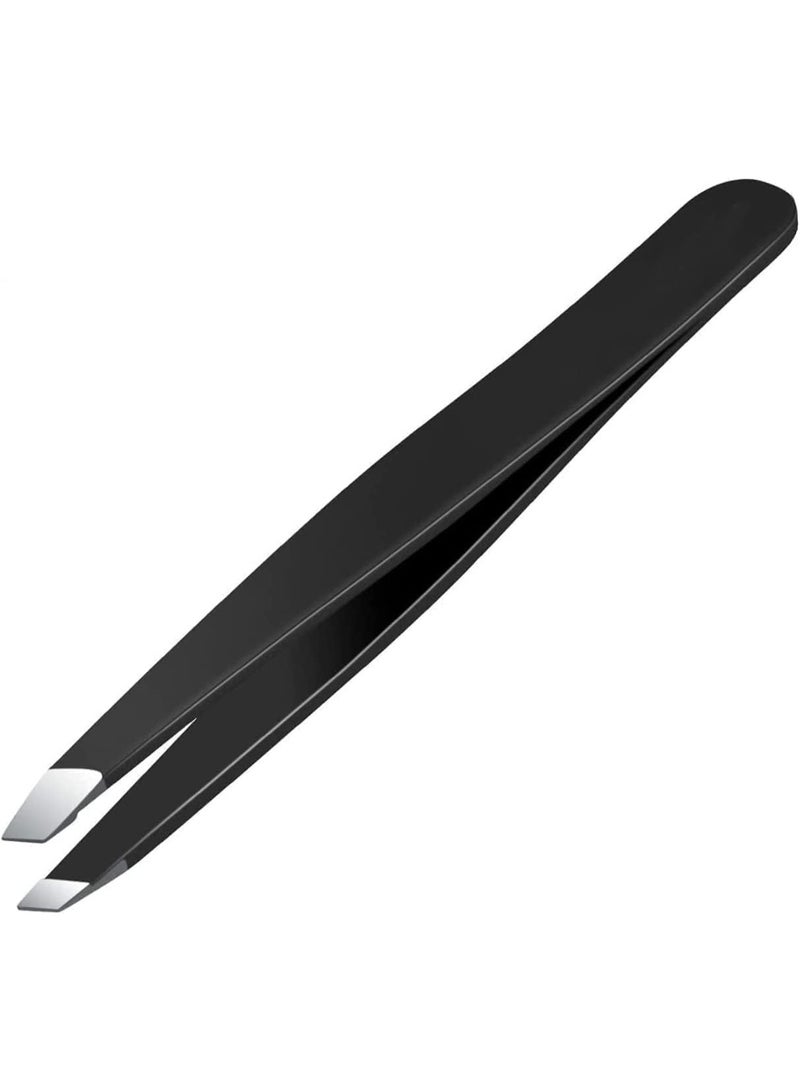 Stainless Steel Slant Tip Tweezers, Precision Eyebrow Tweezers for Facial Hair, Ingrown Hair & Brow Shaping - Image 1
