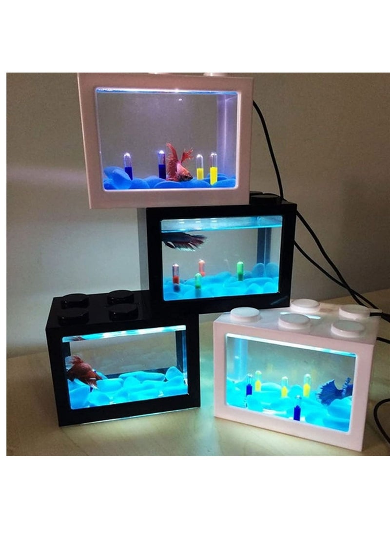 مجموعة مكعبات بناء صغيرة إبداعية بمنفذ USB بحجم 16 × 10.5 × 14 سم مع إضاءة LED للسلحفاة والزواحف والروبيان والطحالب والسرطان والحشرات باللون الأحمر