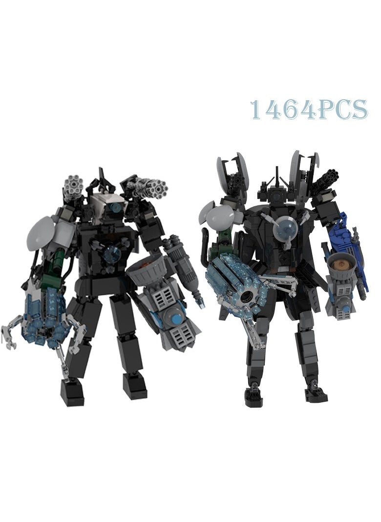 General Skibidi Toilet Man Toy Building Blocks Set 1464pcs Upgrade Blade Sword Monitor And Electromagnetic Titan Monitoring King Toy Ideas Toys Battle Horror Game Model Ideas Toys Gifts for Adult & Kids  - Image 1