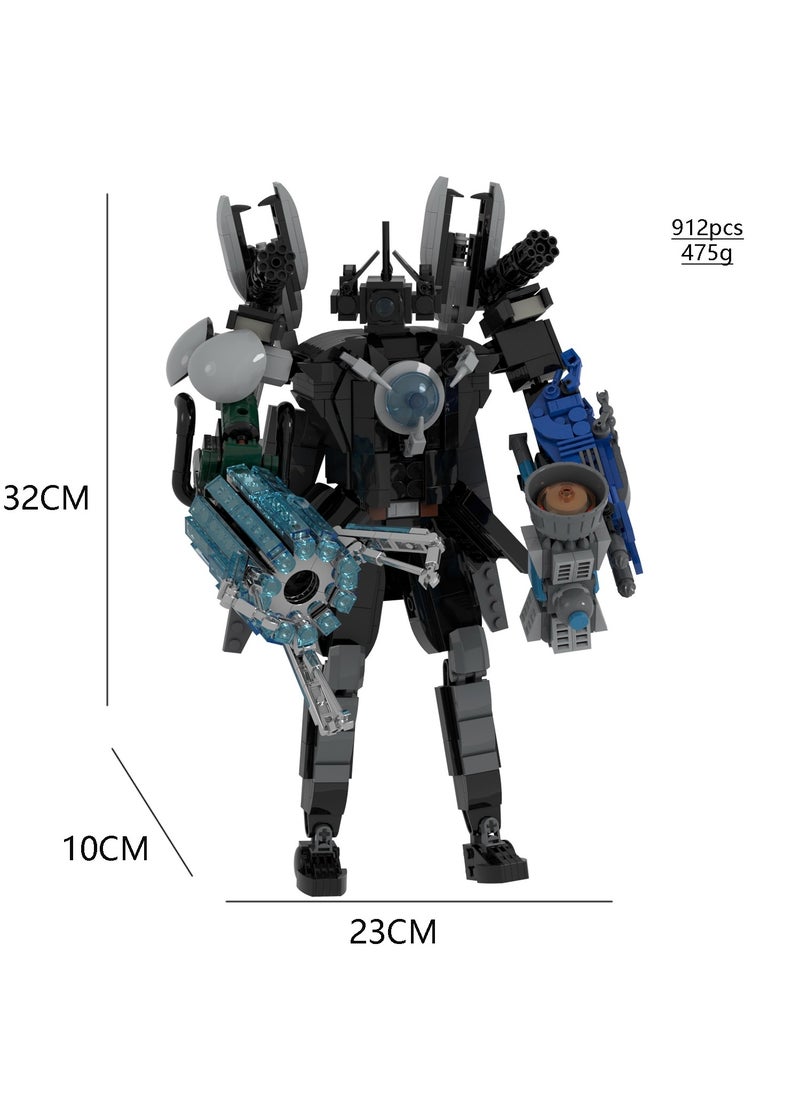 General Skibidi Toilet Man Toy Building Blocks Set 1464pcs Upgrade Blade Sword Monitor And Electromagnetic Titan Monitoring King Toy Ideas Toys Battle Horror Game Model Ideas Toys Gifts for Adult & Kids  - Image 2
