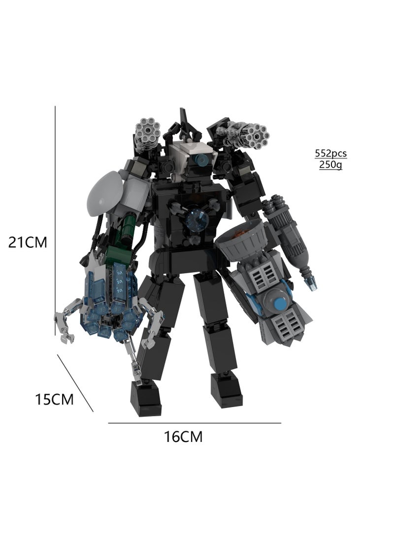 General Skibidi Toilet Man Toy Building Blocks Set 1464pcs Upgrade Blade Sword Monitor And Electromagnetic Titan Monitoring King Toy Ideas Toys Battle Horror Game Model Ideas Toys Gifts for Adult & Kids  - Image 3