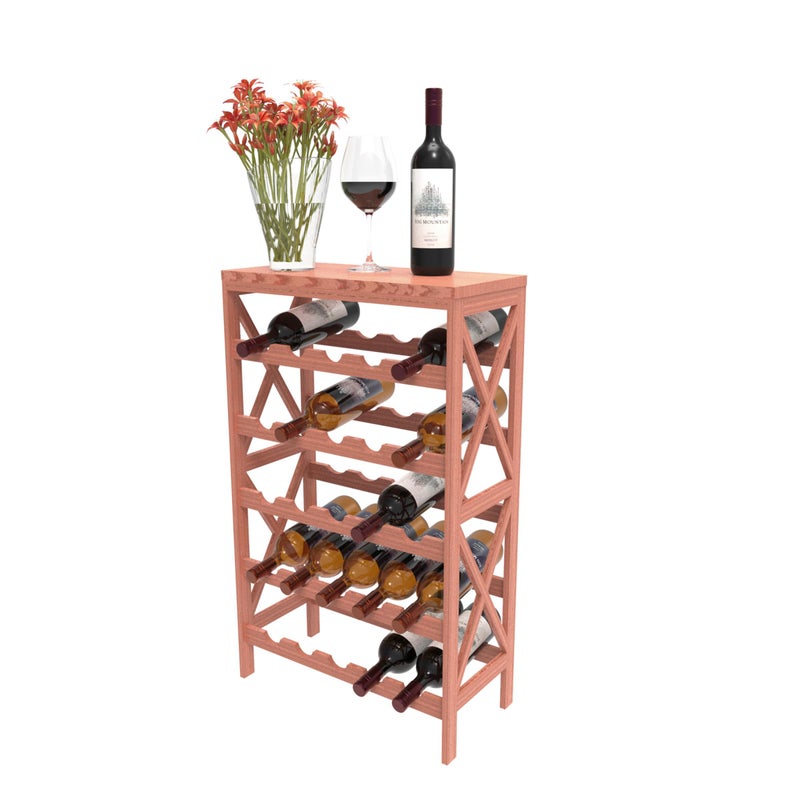 Lavish Home Wine Rack  Freestanding Wine Bottle Holder with Tabletop for Kitchen Bar Dining or Living Room  25 Bottle Rack Made of Wood by Lavish Home