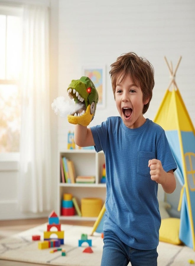 هامليز قفاز لعبة الديناصور الهادر من هامليز للأطفال - من عمر 6 سنوات فما فوق، مزود بإضاءة LED ومؤثرات صوتية ودخانية | قفاز لعب أدوار ديناصور واقعي للأولاد والبنات، للعب التخيلي في الأماكن المغلقة والمفتوحة - Image 2