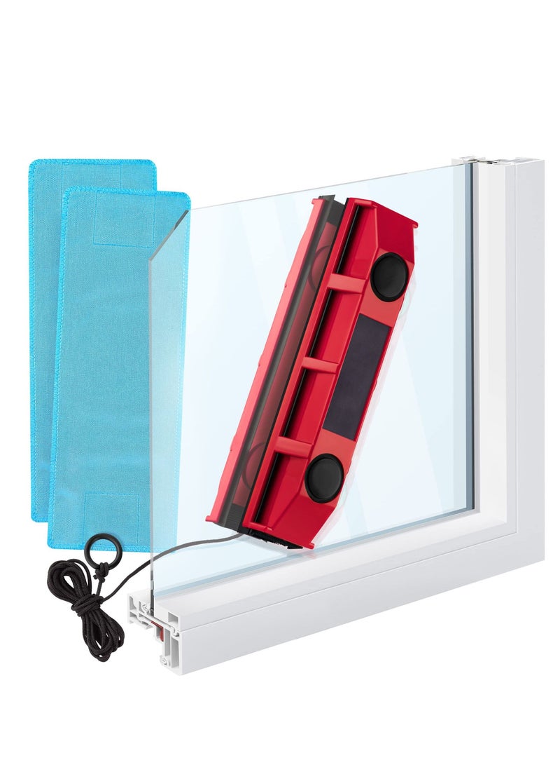Y&D Double-Sided Window Cleaner, Professional Glass Wiper Magnetic Cleaning Tools, Fits 0.1"-0.3" / 0.25-0.76cm Single Glazed Thickness (Red) - Image 1