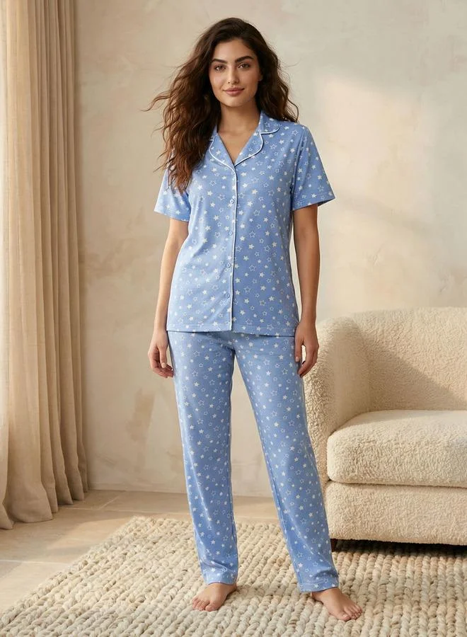 سبلاش فيڤ Pyjama Set Button-Down Shirt and Pants