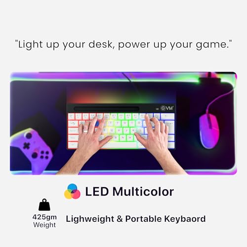 EVM Gaming Keyboard 62 Keys RGB | Compact Wired Keyboard | LED Backlit | Anti-Ghosting Keys | USB Keyboard for PC Laptop | Mini Gaming Keyboard | 1 Year Warranty(EVM-WDK-612) - Image 5