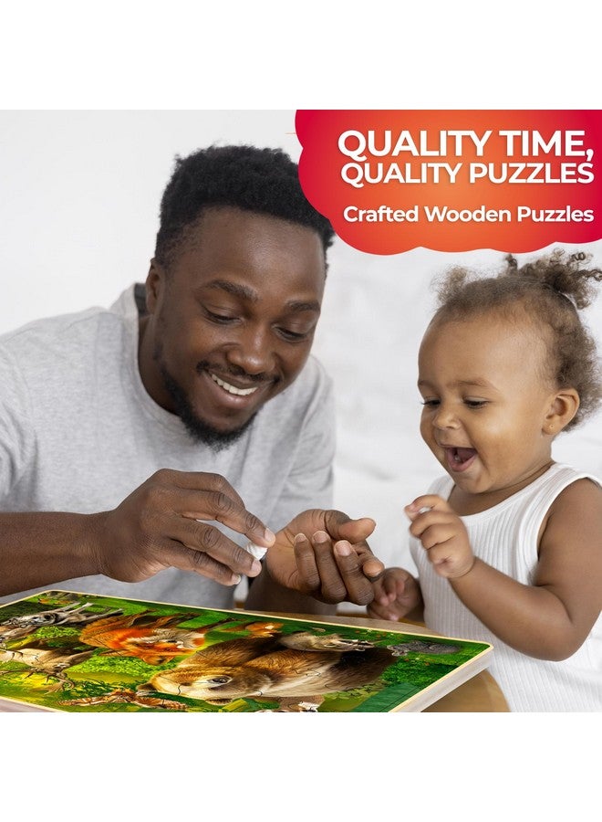 quokka 4Set Puzzles For Kids Ages 4-6 - 48 Pcs Wooden Toddler Realistic Montessori Puzzles Ages 3-5 - Wild Animals Africa Ocean Farm Learning Games For Boys And Girls 4-8 Year Olds - Image 5