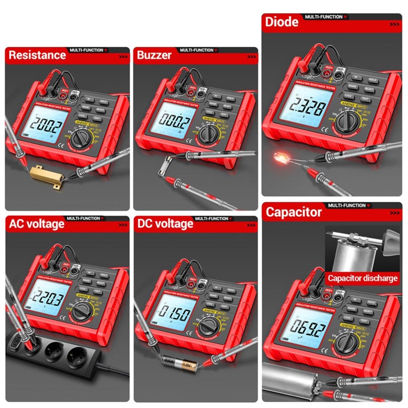 Megohmmeter Insulation Resistance Tester LCD Display Earth Resistance - Image 4