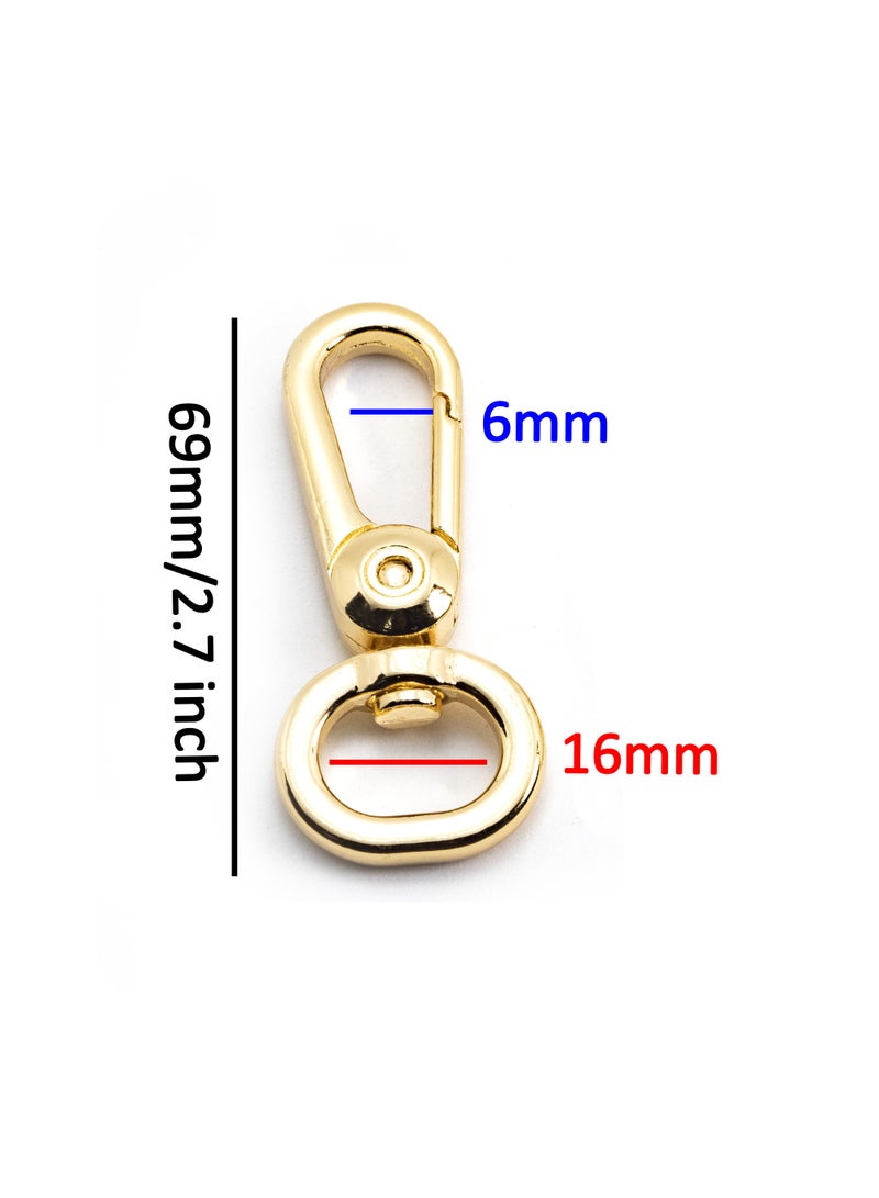 6Pcs 2.7 inch Buckles Of Bags Strap, Portable Carabiner Snap Hook, Perfect Bag Rope Accessories (Gold) - Image 3
