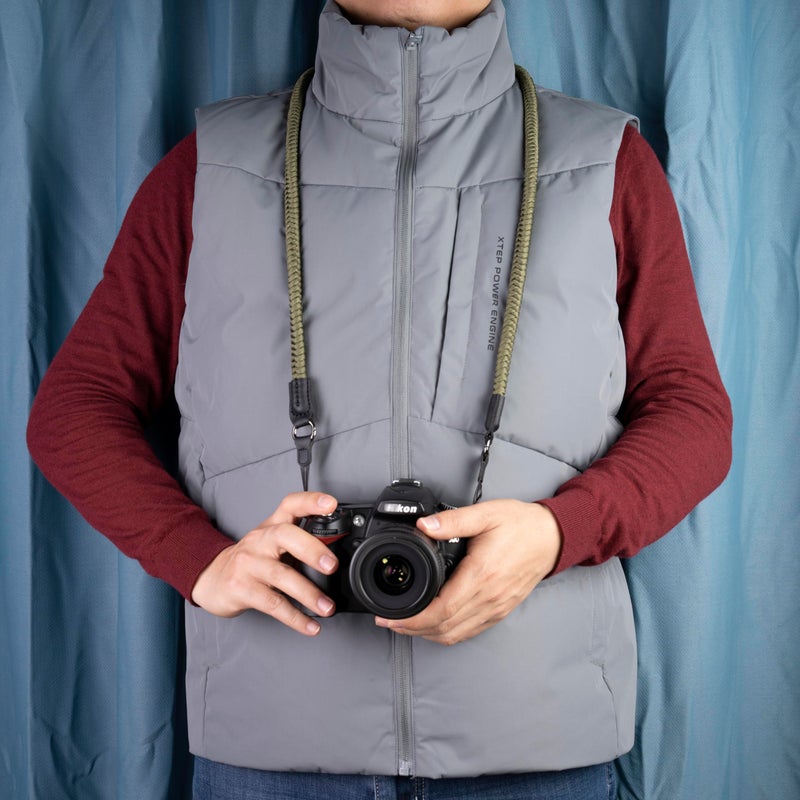 VKO Camera Strap,Quick Release Camera Shoulder Strap,Paracord Woven Portable Camera Neck Strap, for SLR DSLR Digital Mirrorless Camera(Green) - Image 2