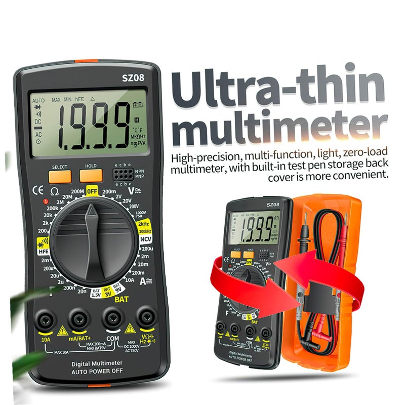 Compact Digital Multimeter Portable AC DC Voltage Capacitance Diode Tester - Image 5