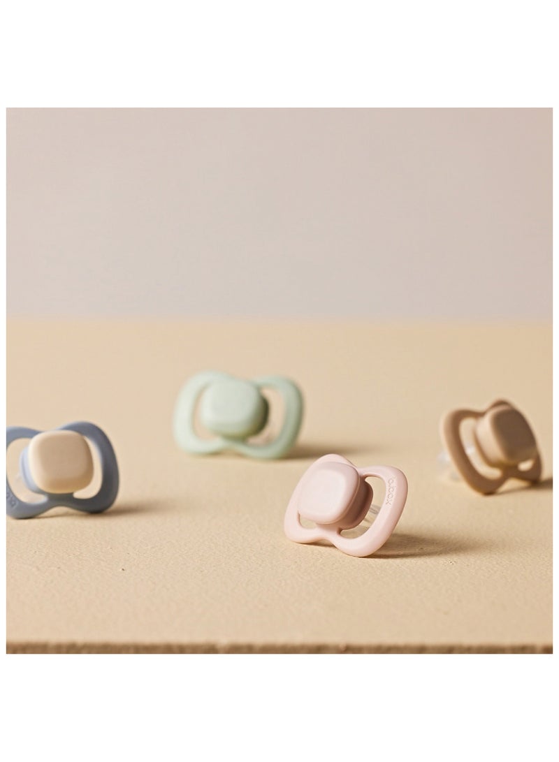 b.box لهاية سيليكون 2 حزمة مزدوجة - بلش/لاتيه، مهدئ تقويمي ناعم للمواليد، تصميم خفيف الوزن ومتين، 0م+ - Image 5