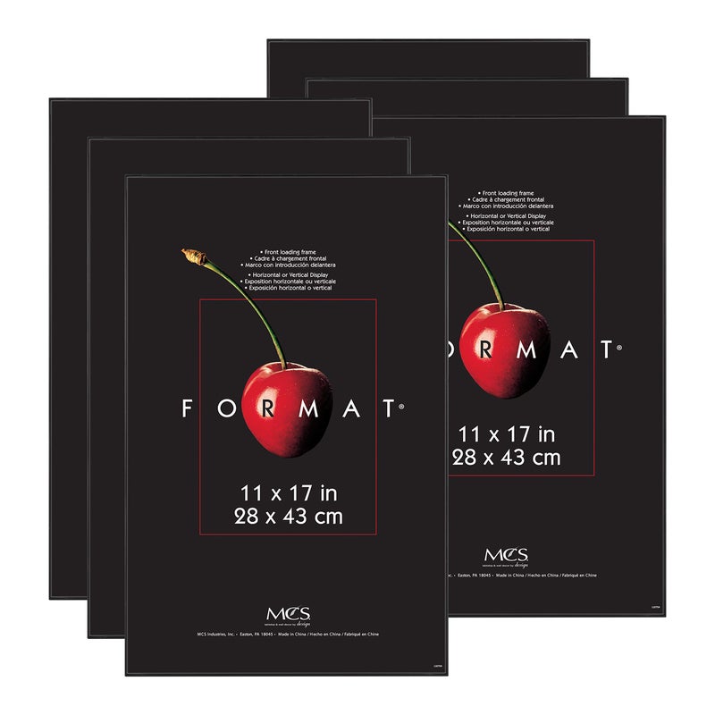 MCS Format Picture Frames Gallery Wall Frames Black 11 x 17 6Pack