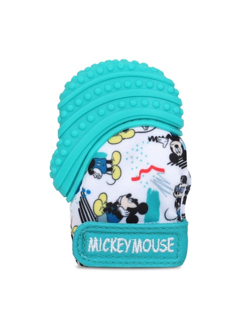 Mickey Mouse Teething Mitten Baby Chew Toy Protects Hands From Chewing & Saliva, Heals Aching Gums, Promotes Sound Stimulation, 6 18 Months